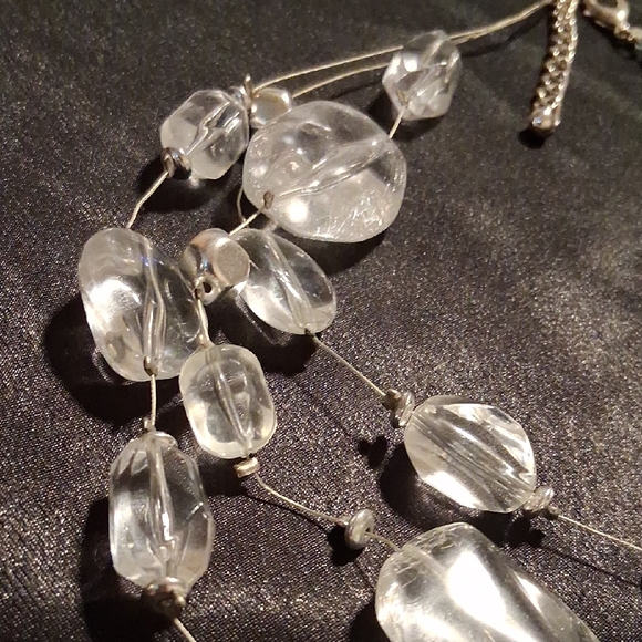 Chico's Silver and Clear Beaded Necklace - Picture 3 of 6